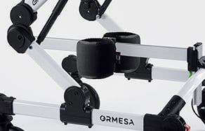 Benskiljare med remmar i olika storlekar monterad på Grillo-ramen.