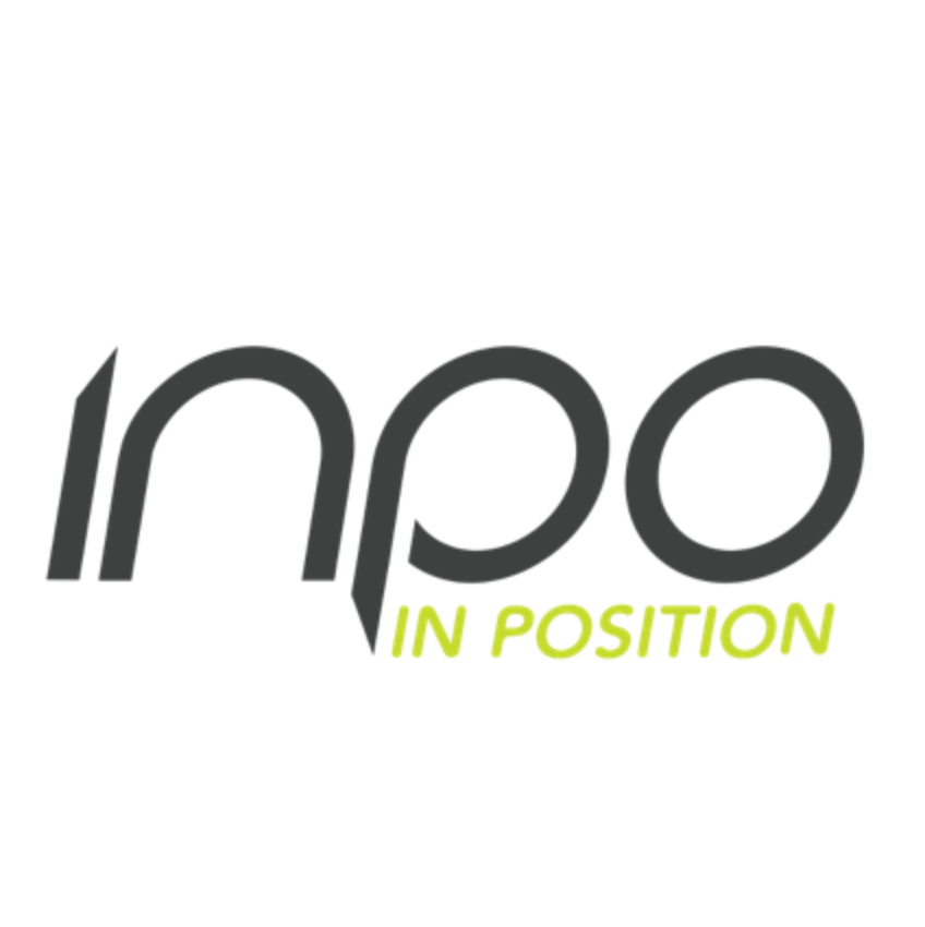 Inpo-logotyp med texten IN POSITION i limegrönt